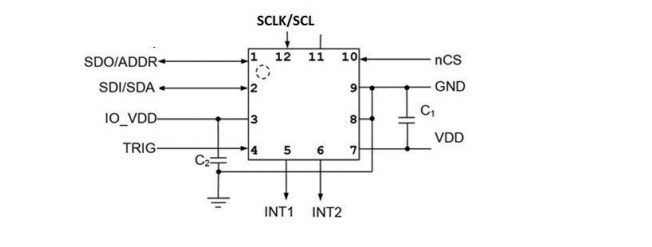 Application Circuit Diagram - SparkFun Triple Axis Accelerometer Breakouts